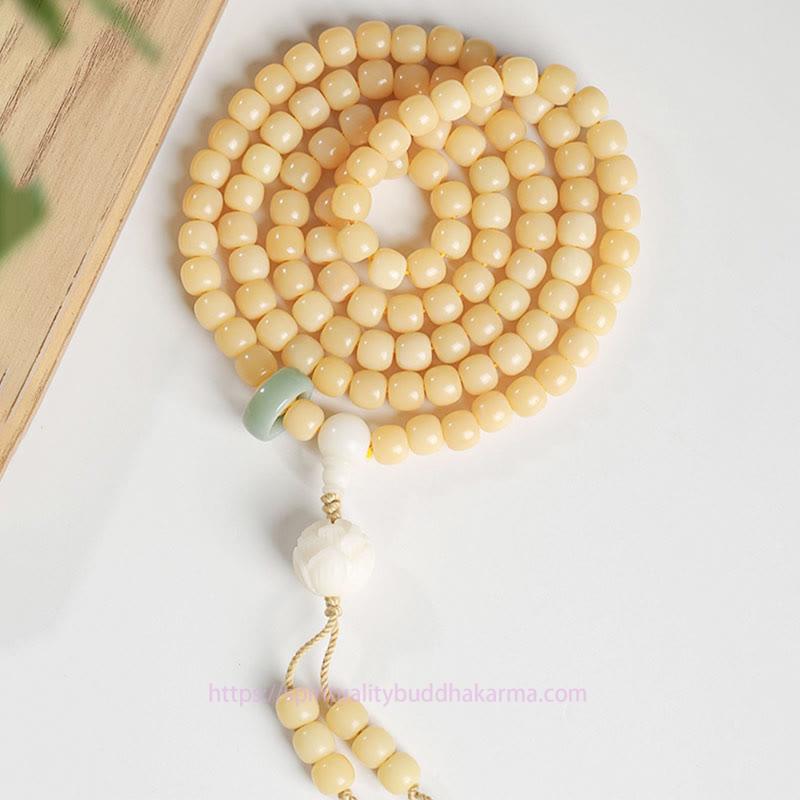 Spirituality Buddha Karma Natural Bodhi Seed Lotus Dzi Bead Peace Harmony Charm Bracelet