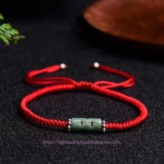 Jade Natural Jade Companion Lucky Red String Bracelet