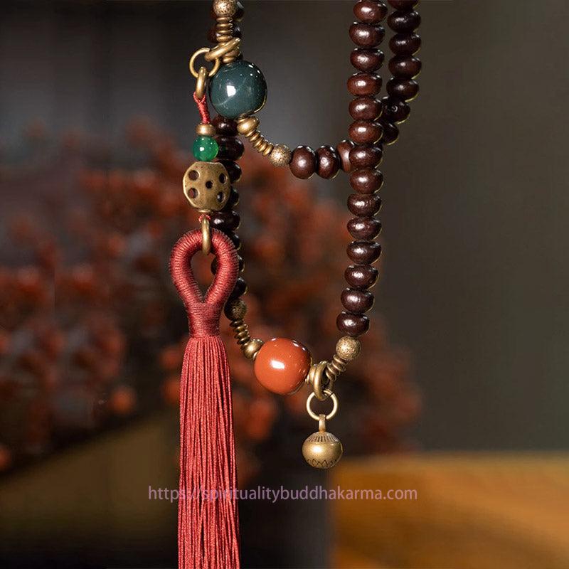 Spirituality Buddha Karma 108 Mala Beads Natural Tibet Purple Bodhi Seed Auspiciousness Bracelet