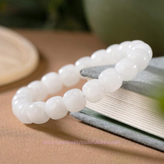 Jade Hetian White Jade Happiness Blessing Bracelet