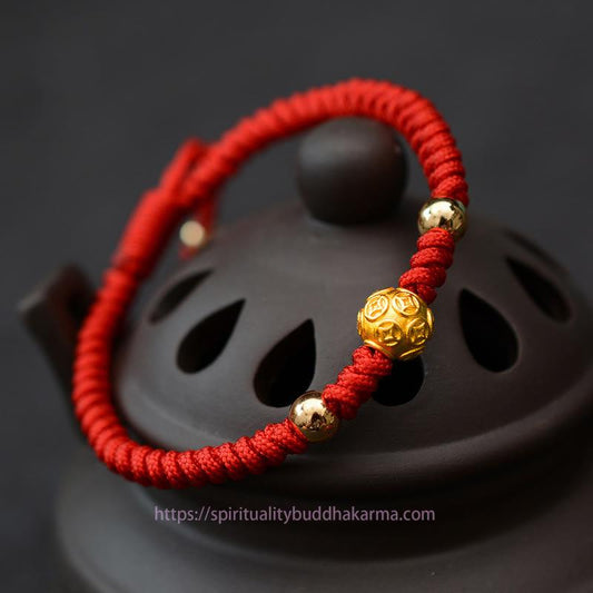 Ancient Tibetan Buddhist Red String Tradition 999 Sterling Silver Om Mani Padme Hum Copper Coin Luck Strength String Couple Bracelet