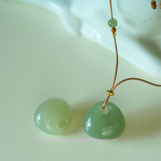 Jade Natural Jade Luck Prosperity Necklace Pendant (Random Color)