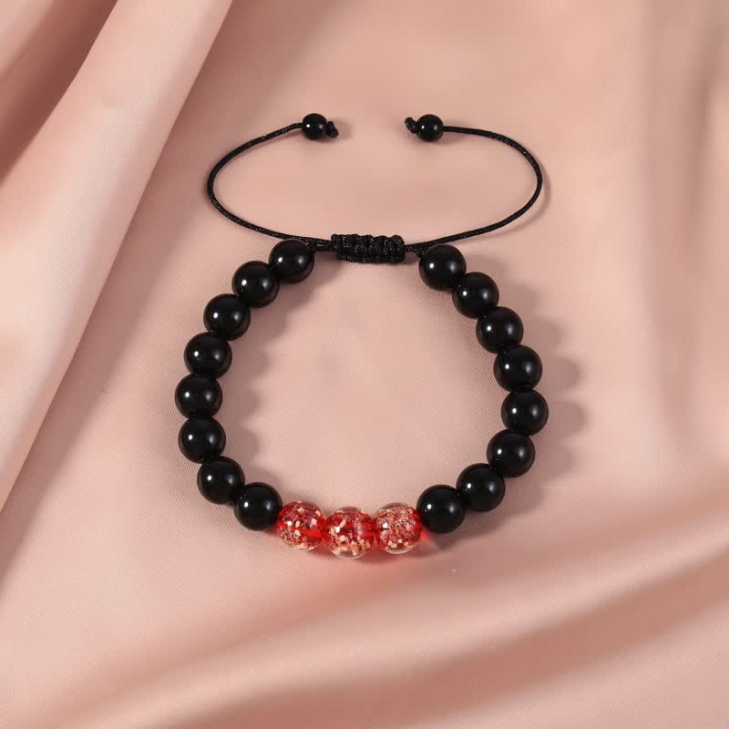 Spirituality Buddha Karma Black Obsidian Luminous Glowstone Strength Bracelet