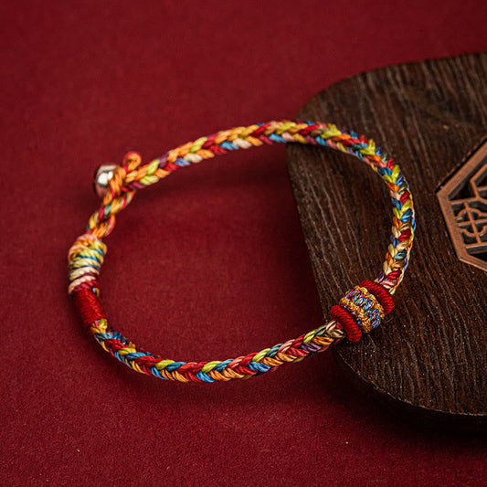 Ancient Tibetan Buddhist Red String Tradition Handmade Dragon Boat Festival Luck Colorful Rope Child Adult Bracelet