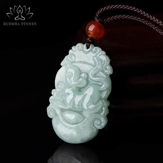 Jade Natural Jade 12 Chinese Zodiac Sucess Pendant Necklace