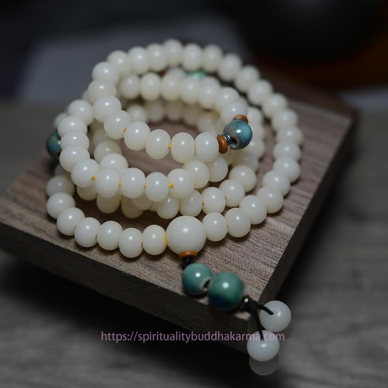Spirituality Buddha Karma 108 Mala Beads Bodhi Seed Keep Away Evil Spirits Calm Bracelet