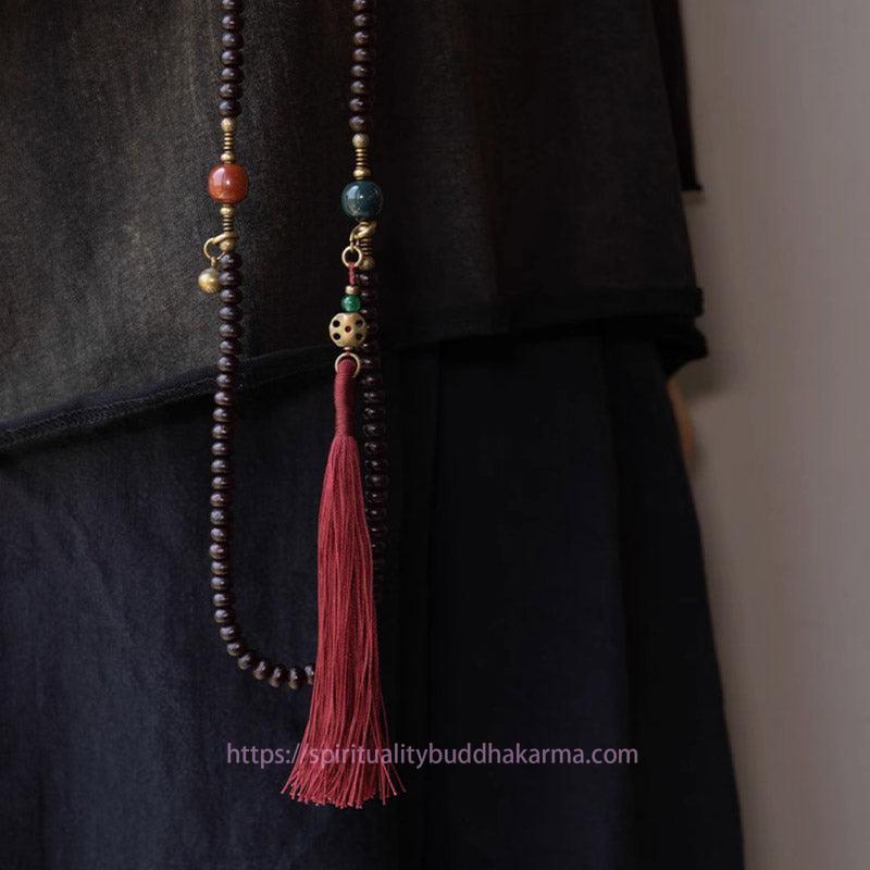 Spirituality Buddha Karma 108 Mala Beads Natural Tibet Purple Bodhi Seed Auspiciousness Bracelet