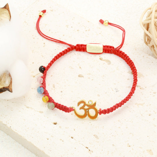 Ancient Tibetan Buddhist Red String Tradition Tibetan Handmade OM Mindfulness Red String Bracelet