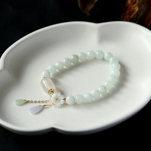 Jade Natural White Jade Luck Bracelet