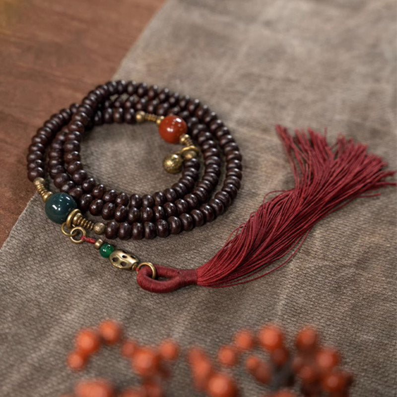 Spirituality Buddha Karma 108 Mala Beads Natural Tibet Purple Bodhi Seed Auspiciousness Bracelet