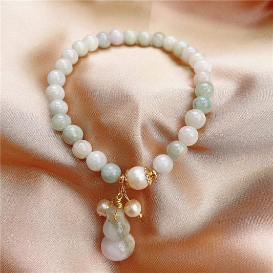 Jade Jade Gourd Blessing Protection Charm Bracelet