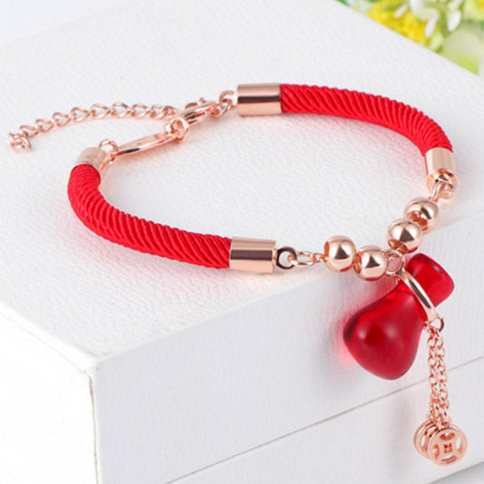 Ancient Tibetan Buddhist Red String Tradition Wealth Attractor Red Agate Red Rope Bracelet