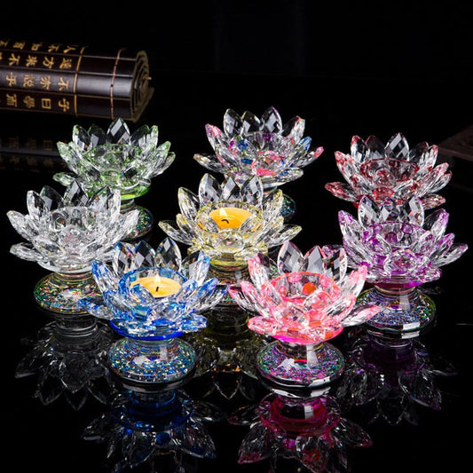 Golden Energy Citrine Tibetan Lotus Candlestick Ornament