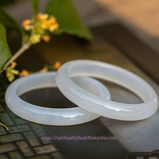 Jade Natural Chalcedony Harmony Positive Bracelet Bangle
