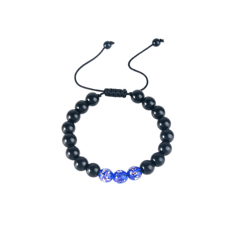 Spirituality Buddha Karma Black Obsidian Luminous Glowstone Strength Bracelet