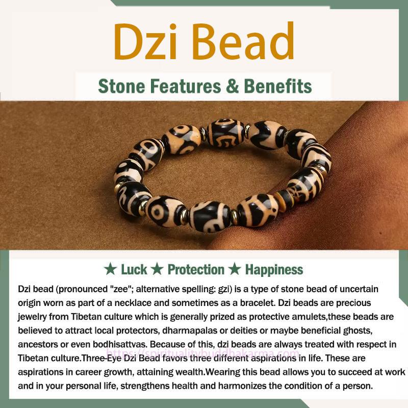 Spirituality Buddha Karma Natural Bodhi Seed Lotus Dzi Bead Peace Harmony Charm Bracelet