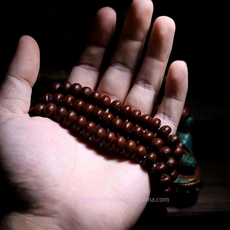 Spirituality Buddha Karma Natural Tibet 108 Mala Beads Purple Bodhi Seed Three-eyed Dzi Bead Copper Dorje Harmony Bracelet