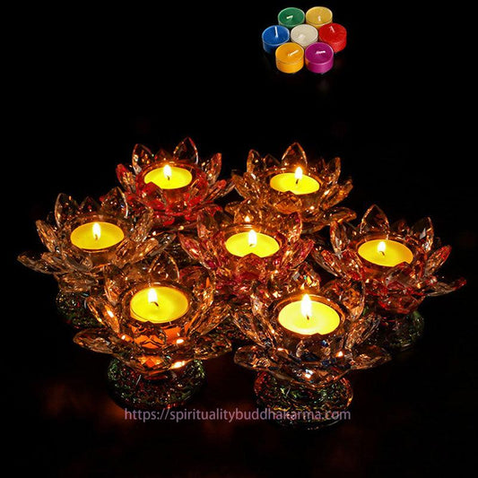 Golden Energy Citrine Tibetan Lotus Candlestick Ornament