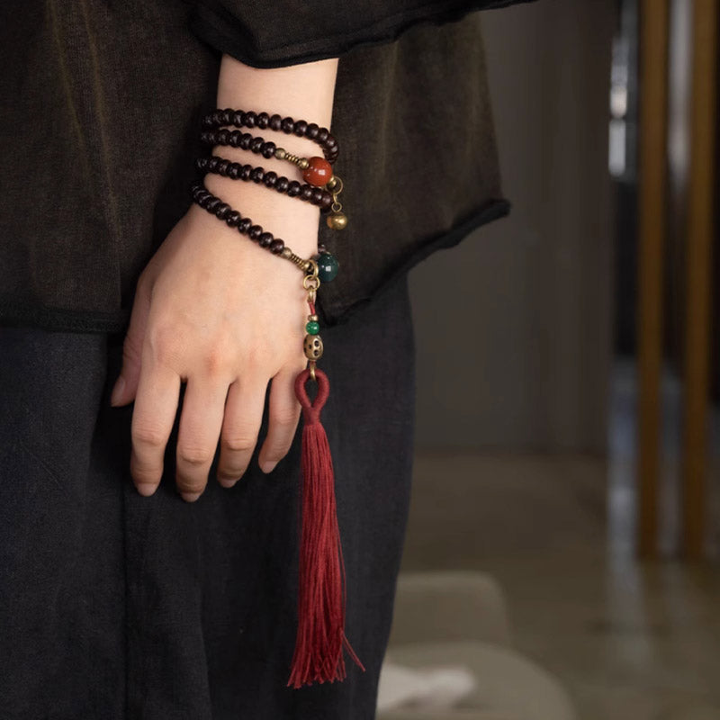 Spirituality Buddha Karma 108 Mala Beads Natural Tibet Purple Bodhi Seed Auspiciousness Bracelet