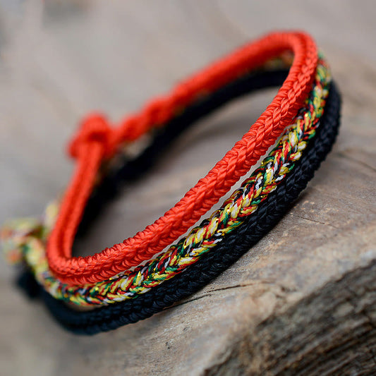 Ancient Tibetan Buddhist Red String Tradition Tibetan Handmade Eight Thread Peace Knot Protection Braided String Bracelet