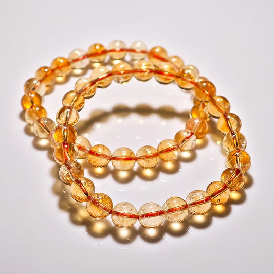 N011 Natural Golden Orange Citrine Bracelet - Deep Yellow Tower Citrine Jewelry - Enhance Energy and Balance Solar Plexus Chakra