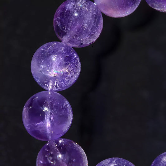 N006 Natural Lavender Amethyst Crystal Bracelet - Promote Tranquility and Balance Crown Chakra