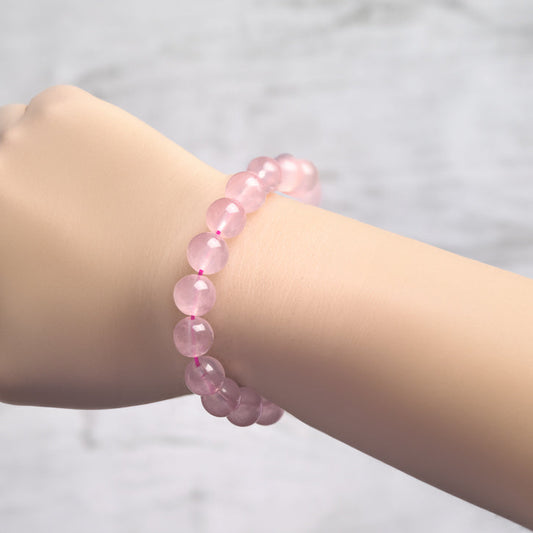 N001 Natural 7A Star Rose Quartz Bracelet - High-Grade Crystal with Star Effect, Significantly Activates Heart Chakra Energy