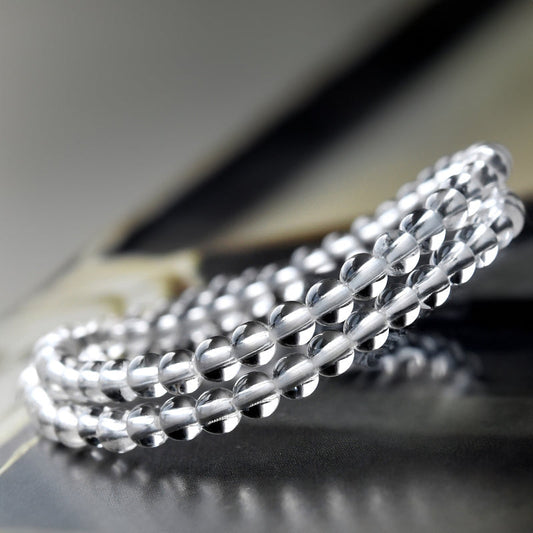 N010 Top Grade Gem Collectible Natural Clear Quartz Crystal Bracelet - Amplify Energy, Purify Mind, and Elevate Spiritual Awareness