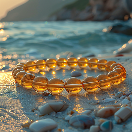 N008 7A Natural Golden Citrine Crystal Bracelet Hand Chain Enhance Confidence and Attract Wealth with Healing Energy