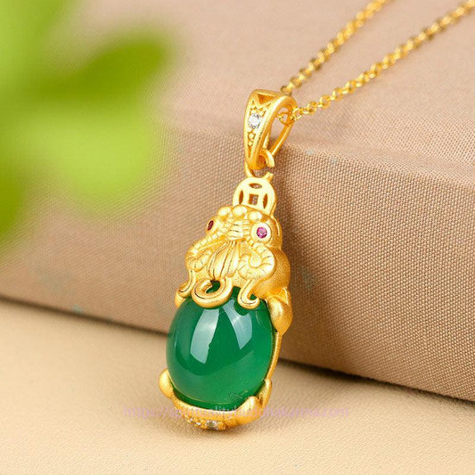 Jade Natural Jade PiXiu Balance Necklace