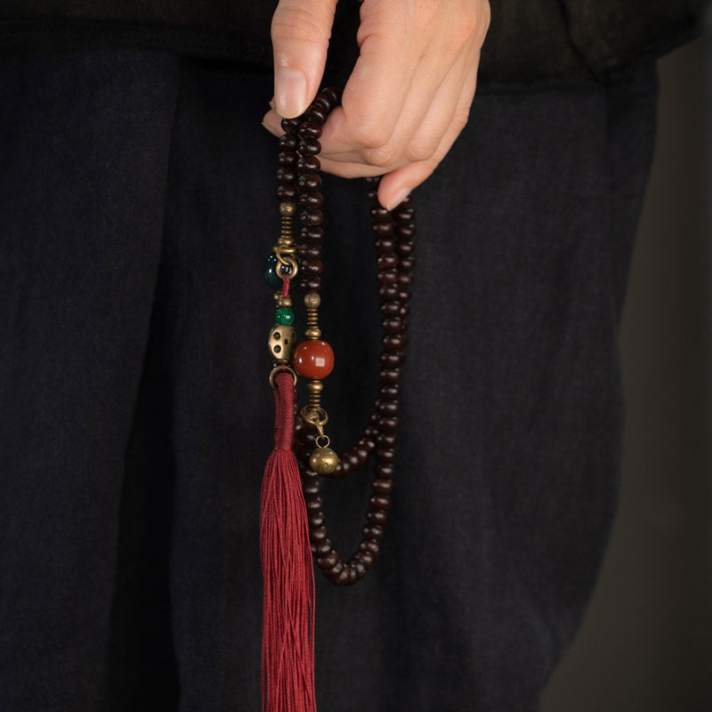 Spirituality Buddha Karma 108 Mala Beads Natural Tibet Purple Bodhi Seed Auspiciousness Bracelet