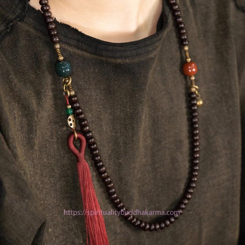 Spirituality Buddha Karma 108 Mala Beads Natural Tibet Purple Bodhi Seed Auspiciousness Bracelet