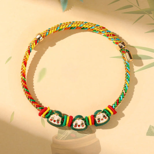 Ancient Tibetan Buddhist Red String Tradition  Colorful Rope Zongzi Pattern Luck Handmade Child Adult Bracelet