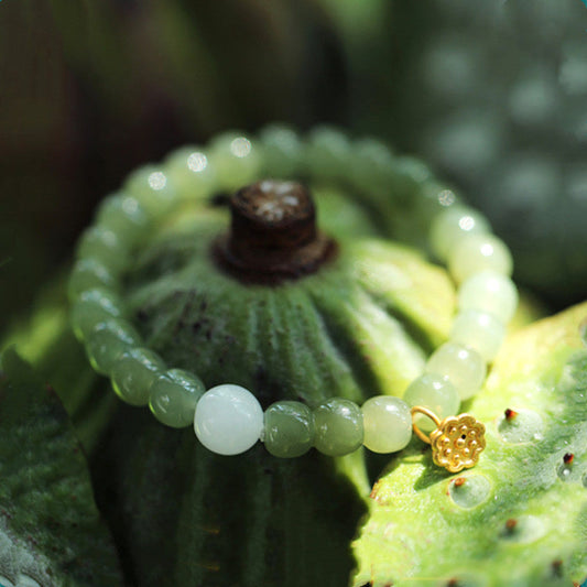 Jade Jade Lotus Abundance Adjustable Bracelet