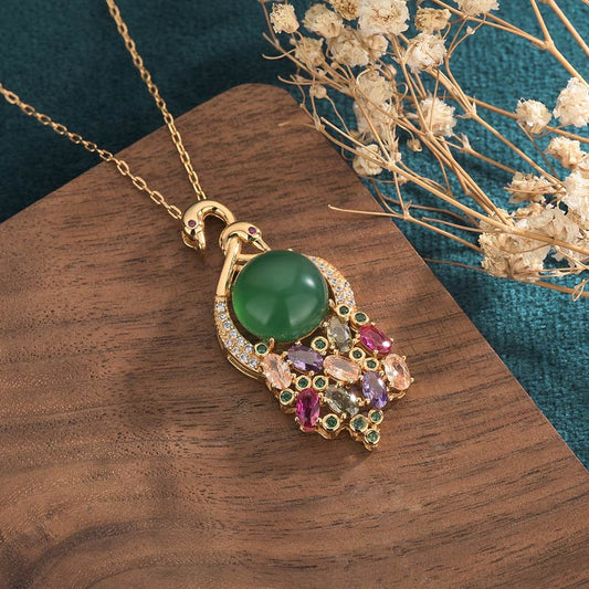 Jade Cyan Jade Success Necklace Chain Pendant