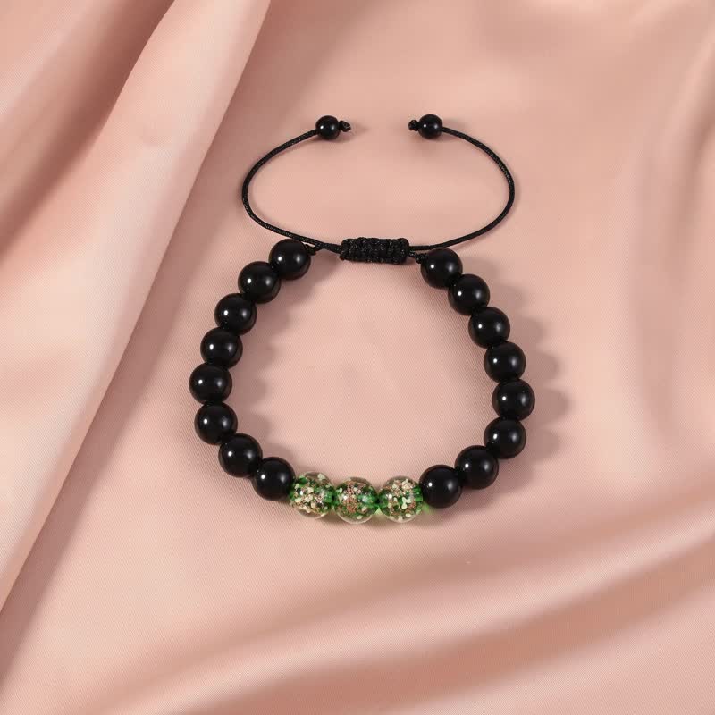 Spirituality Buddha Karma Black Obsidian Luminous Glowstone Strength Bracelet