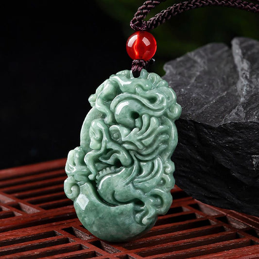Jade Natural Jade 12 Chinese Zodiac Prosperity Necklace Pendant