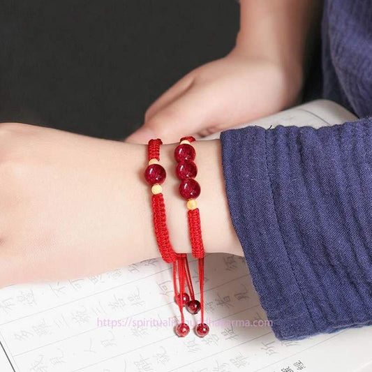Ancient Tibetan Buddhist Red String Tradition Cinnabar Blessing Red String Bracelet For Kids