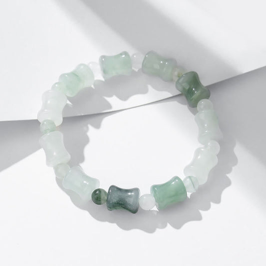 Jade Jade Coconut Shell Bamboo Pattern Abundance Luck Bracelet