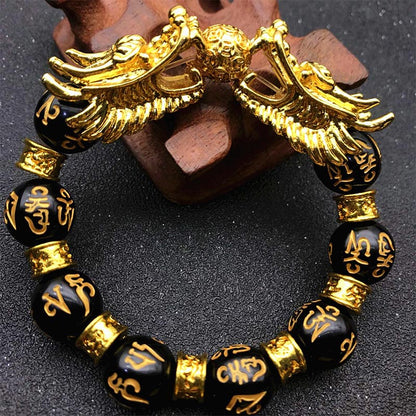 Spirituality Buddha Karma Double Dragon Wealth Protection Bracelet