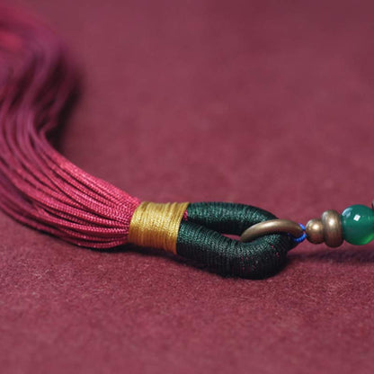 Spirituality Buddha Karma 108 Mala Beads Bodhi Seed Dzi Bead Peace Tassel Bracelet