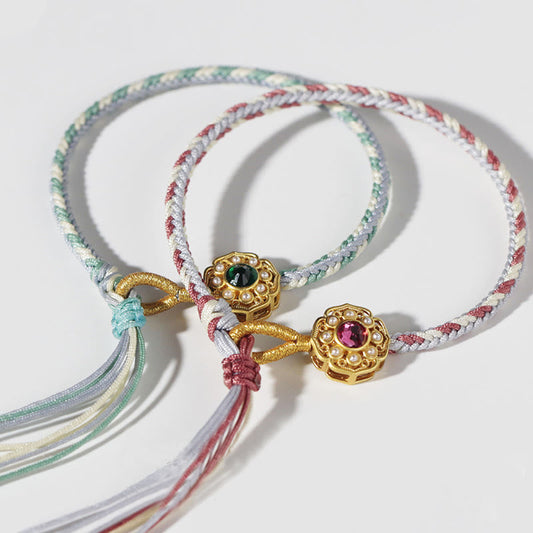 Ancient Tibetan Buddhist Red String Tradition  Tibet Handmade Eight Thread Peace Knot Braided Healing Bracelet