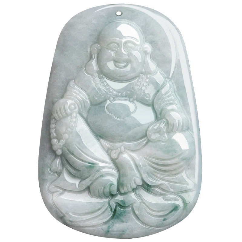 Buddha Energy Necklace Natural Jade Laughing Buddha Maitreya Buddha Luck String Necklace Pendant