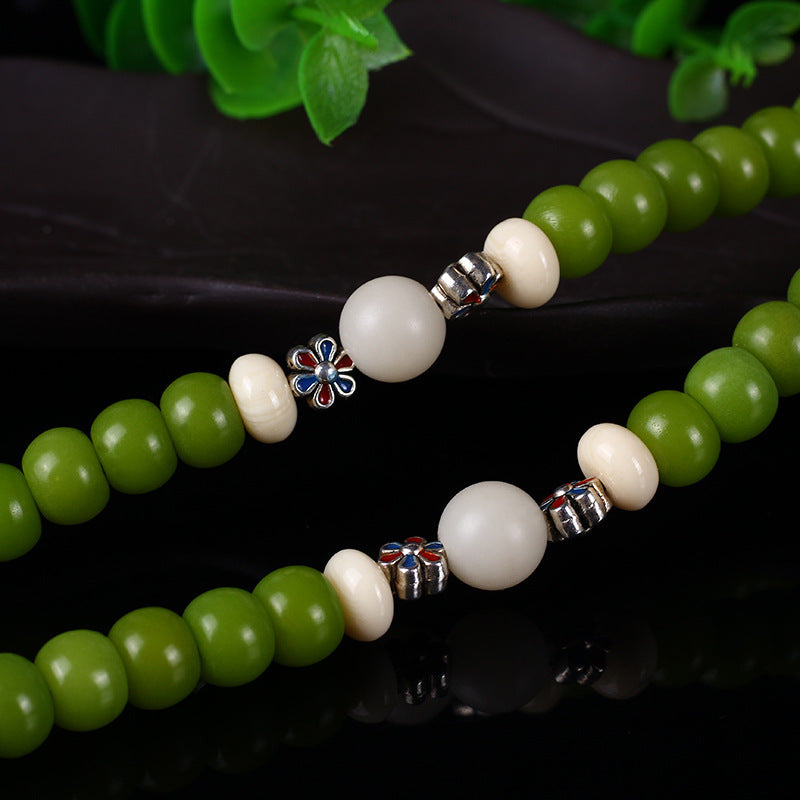 Cyan Bodhi Seed Mala 108 Beads Success Bracelet Necklace