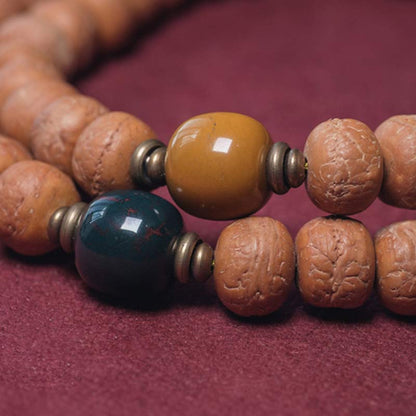 Spirituality Buddha Karma 108 Mala Beads Bodhi Seed Dzi Bead Peace Tassel Bracelet