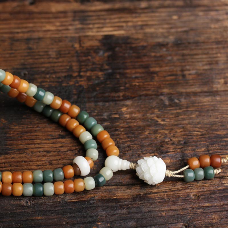 Spirituality Buddha Karma Bodhi Lotus Mala Harmony Necklace Bracelet