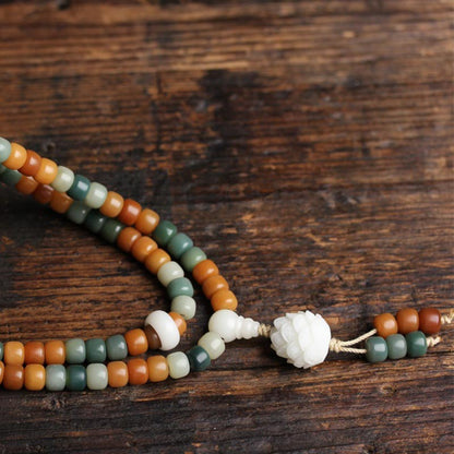 Spirituality Buddha Karma Bodhi Lotus Mala Harmony Necklace Bracelet