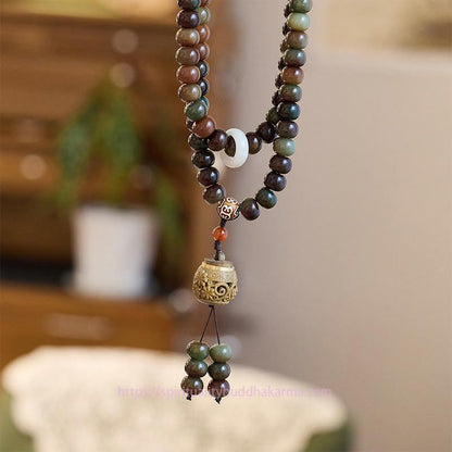 Spirituality Buddha Karma 108 Mala Beads Dunhuang Color Bodhi Seed Dzi Bead Keep Away Evil Spirits Bracelet
