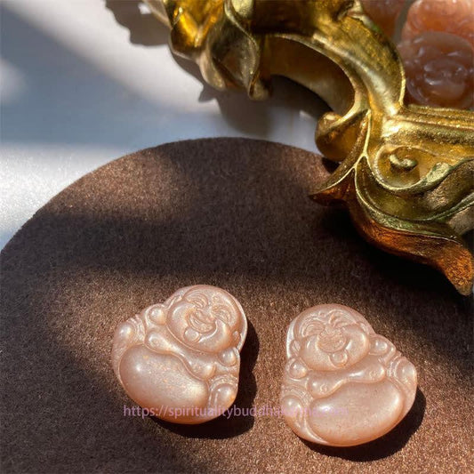 Buddha Energy Necklace 925 Sterling Silver Laughing Buddha Natural Sun Stone Wealth Necklace Chain Pendant
