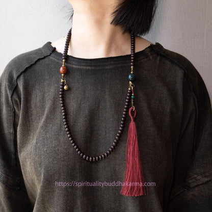 Spirituality Buddha Karma 108 Mala Beads Natural Tibet Purple Bodhi Seed Auspiciousness Bracelet